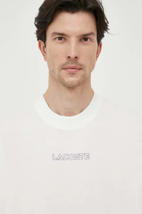 bela Bombažna kratka majica Lacoste