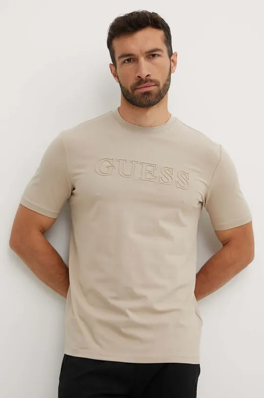 beżowy Guess t-shirt ALPHY