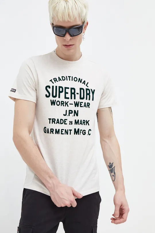 bézs Superdry t-shirt Férfi