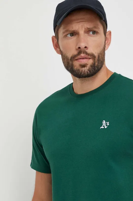 zelená Bavlnené tričko 47brand MLB Oakland Athletics