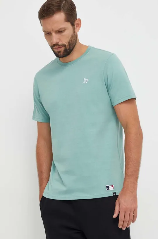 zelená Bavlnené tričko 47 brand MLB Oakland Athletics Pánsky