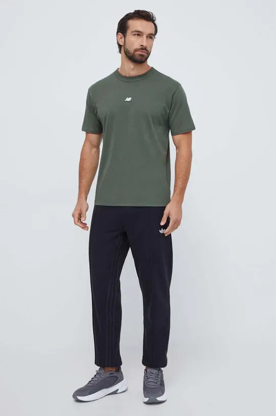 New Balance t-shirt bawełniany zielony