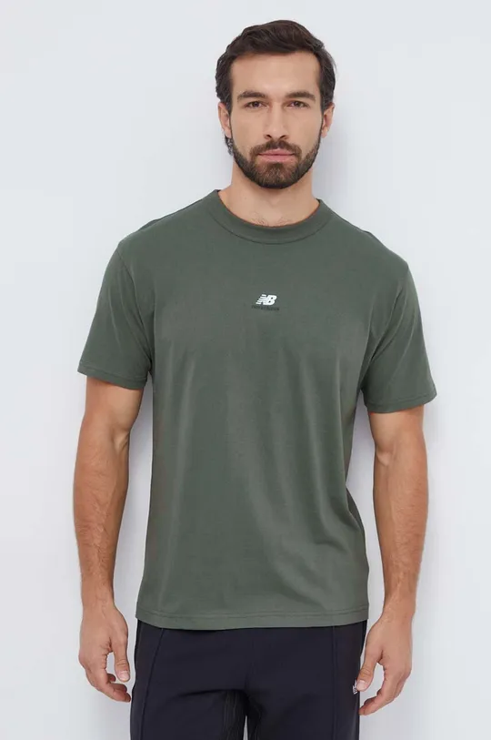 New Balance t-shirt bawełniany 100 % Bawełna 