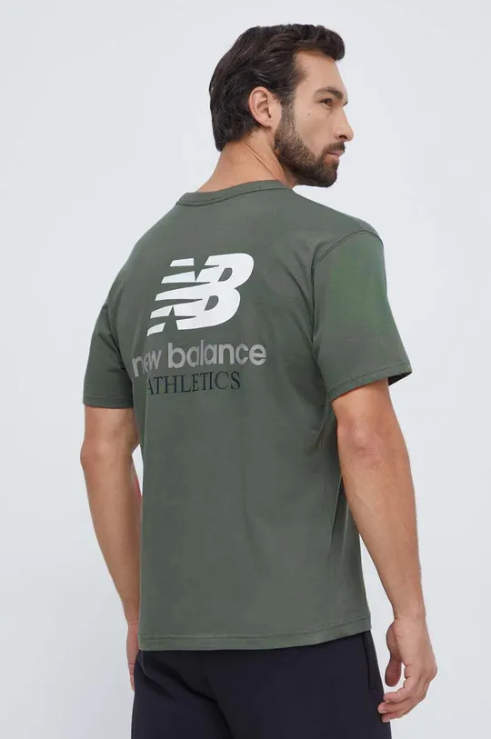 зелений Бавовняна футболка New Balance