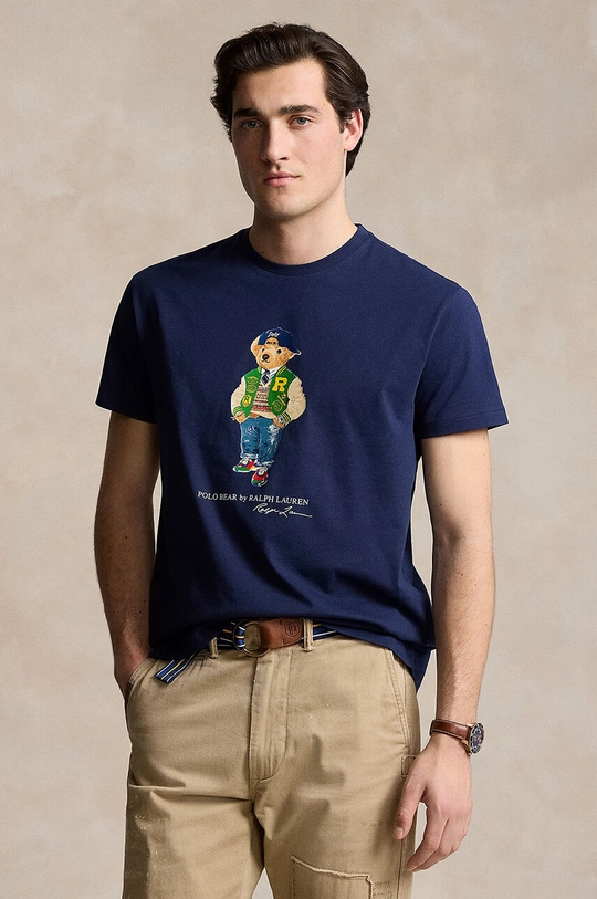 Polo Ralph Lauren t-shirt in cotone sovrastampa blu 710854497