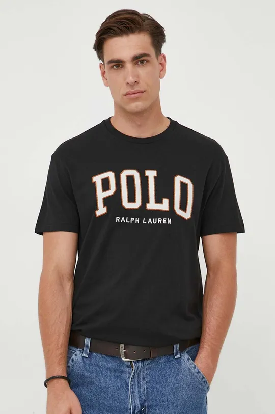 Bavlnené tričko Polo Ralph Lauren čierna