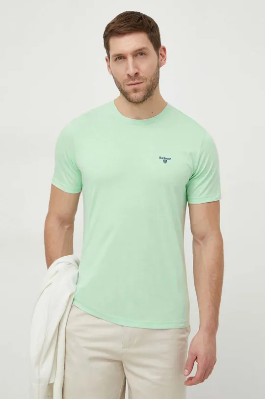πράσινο Βαμβακερό μπλουζάκι Barbour Ανδρικά