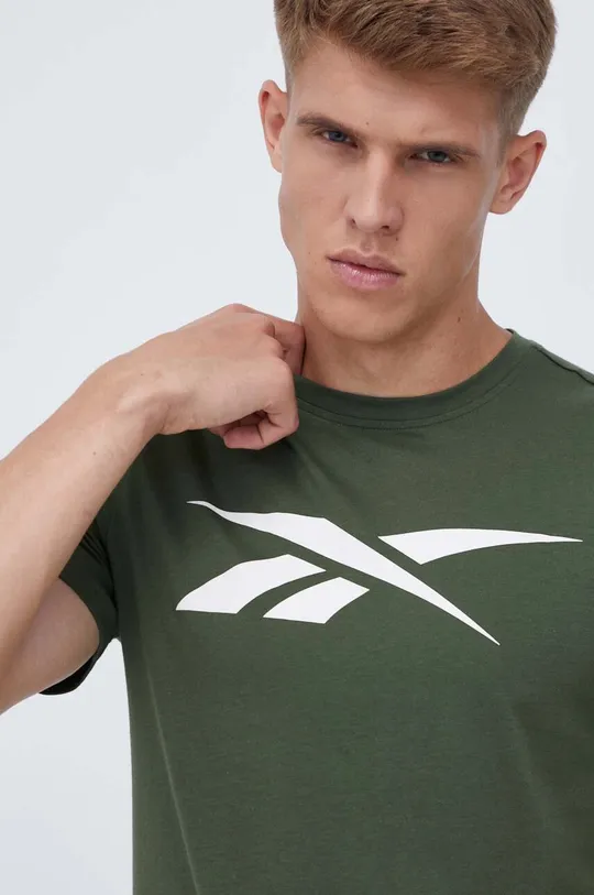 πράσινο Βαμβακερό μπλουζάκι Reebok