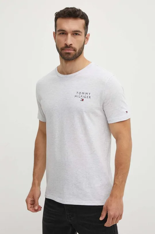 Bavlnené tričko Tommy Hilfiger sivá