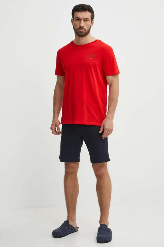 Pamučna homewear majica kratkih rukava Tommy Hilfiger crvena