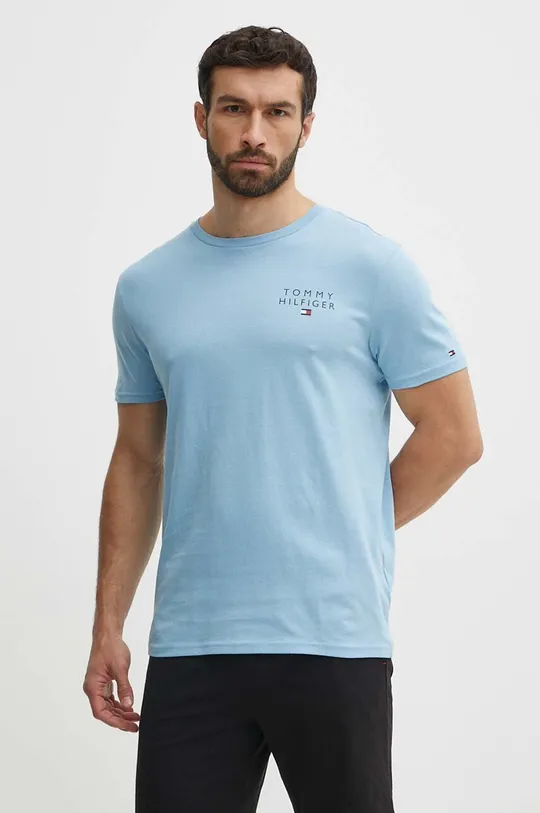Хлопковая футболка lounge Tommy Hilfiger голубой