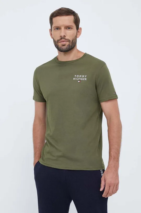 πράσινο Βαμβακερό t-shirt Tommy Hilfiger Ανδρικά