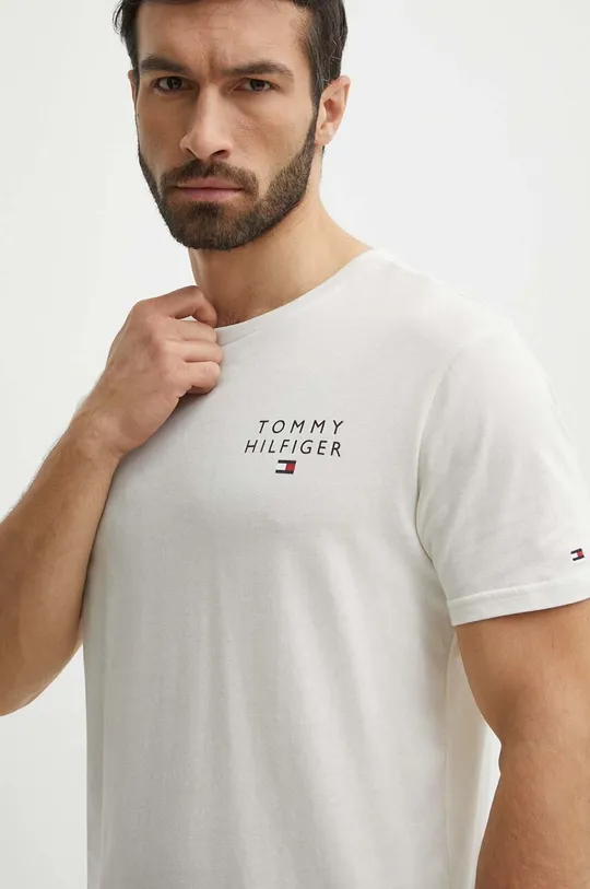 beżowy Tommy Hilfiger t-shirt lounge bawełniany Męski