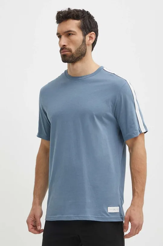 modrá Bavlnené tričko Tommy Hilfiger Pánsky