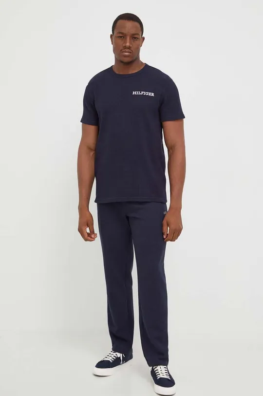 Tommy Hilfiger t-shirt lounge in cotone blu navy
