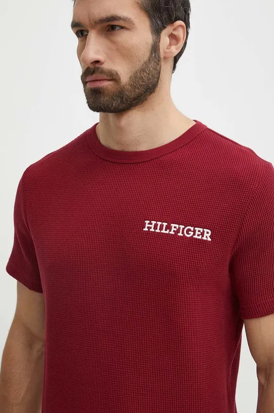 bordowy Tommy Hilfiger t-shirt lounge bawełniany