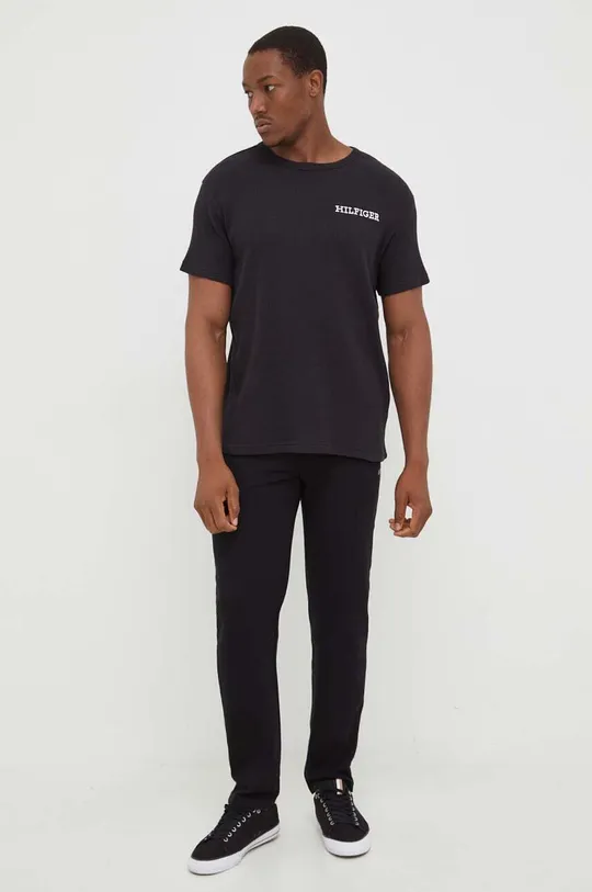 Βαμβακερό t-shirt Tommy Hilfiger μαύρο