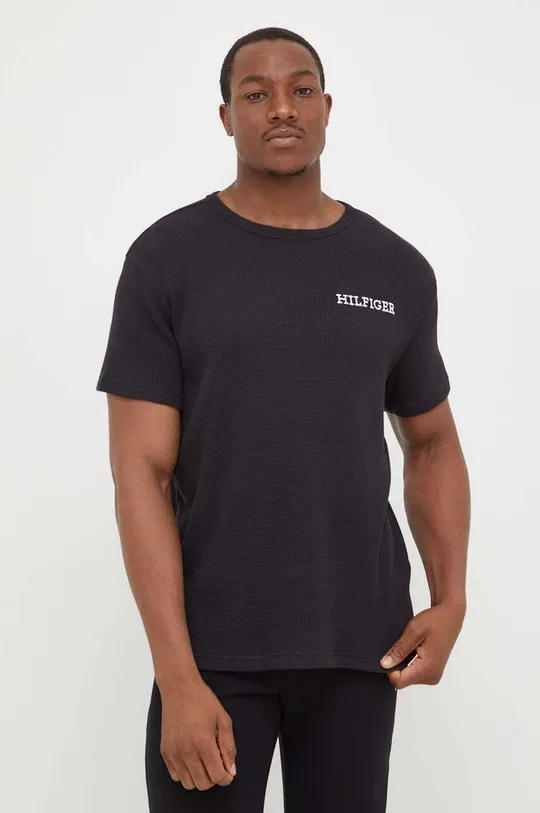 czarny Tommy Hilfiger t-shirt lounge bawełniany
