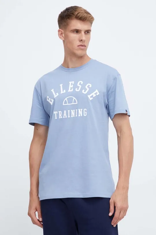 niebieski Ellesse t-shirt bawełniany