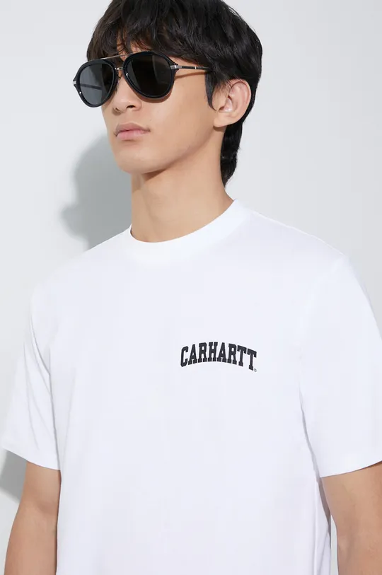Βαμβακερό μπλουζάκι Carhartt WIP λευκό
