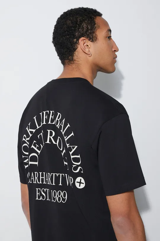 Carhartt WIP t-shirt bawełniany S/S Work Varsity czarny