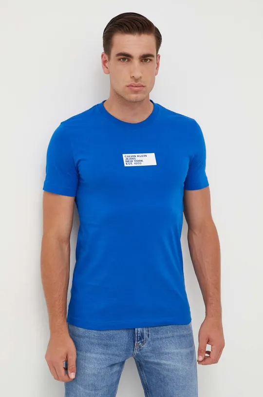 plava Pamučna majica Calvin Klein Jeans Muški