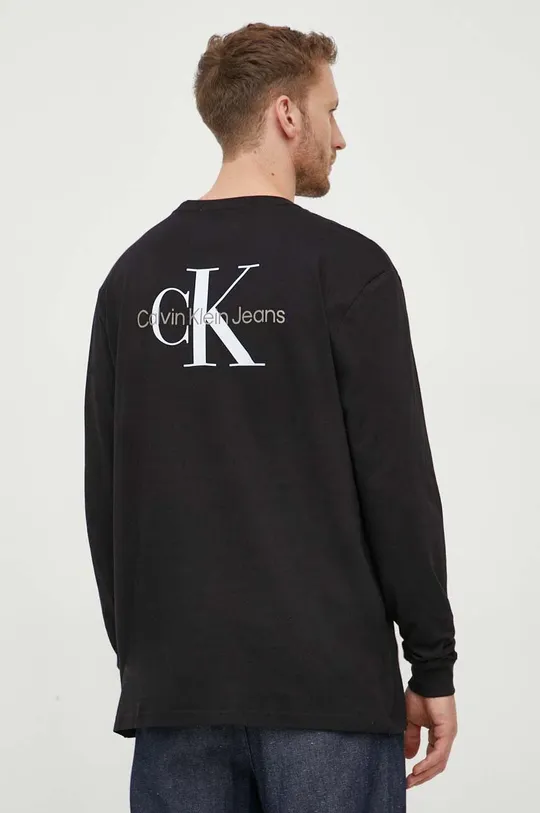 czarny Calvin Klein Jeans longsleeve bawełniany Męski