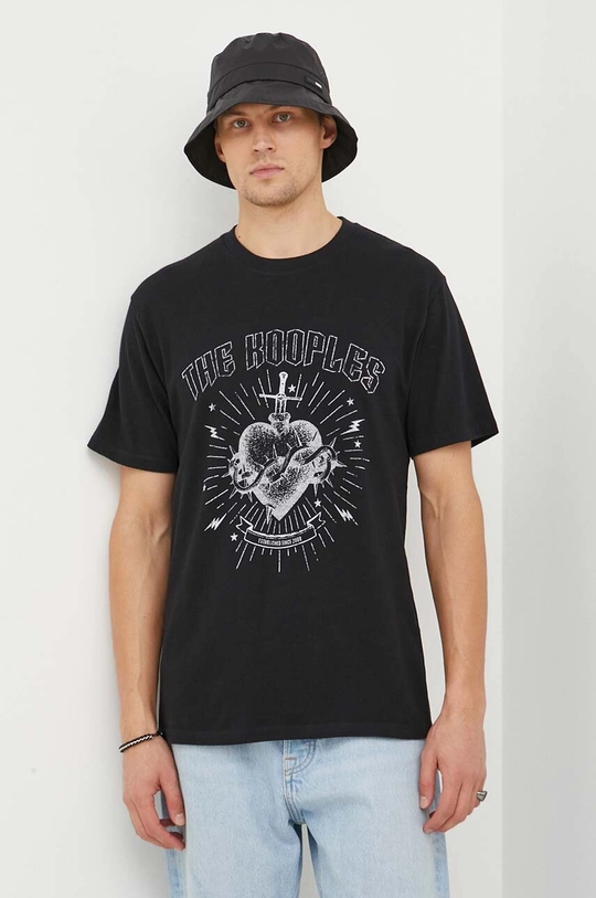 czarny The Kooples t-shirt bawełniany Męski