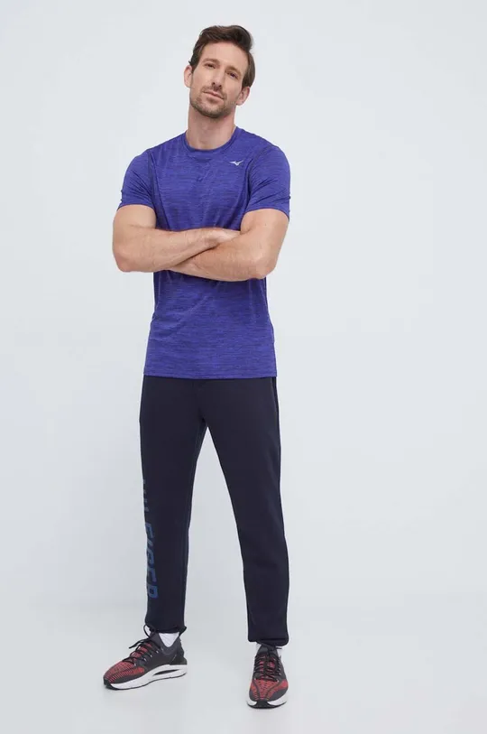 Μπλουζάκι για τρέξιμο Mizuno Impulse σκούρο μπλε