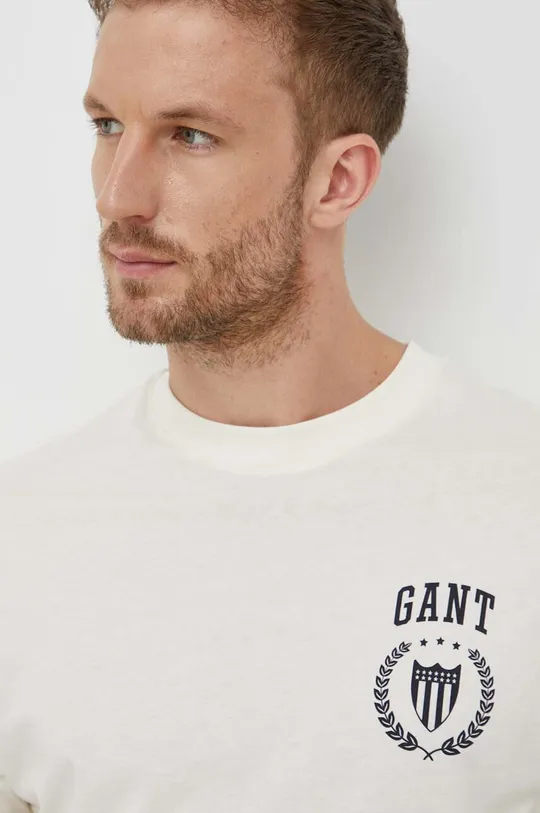 бежевый Хлопковая футболка Gant