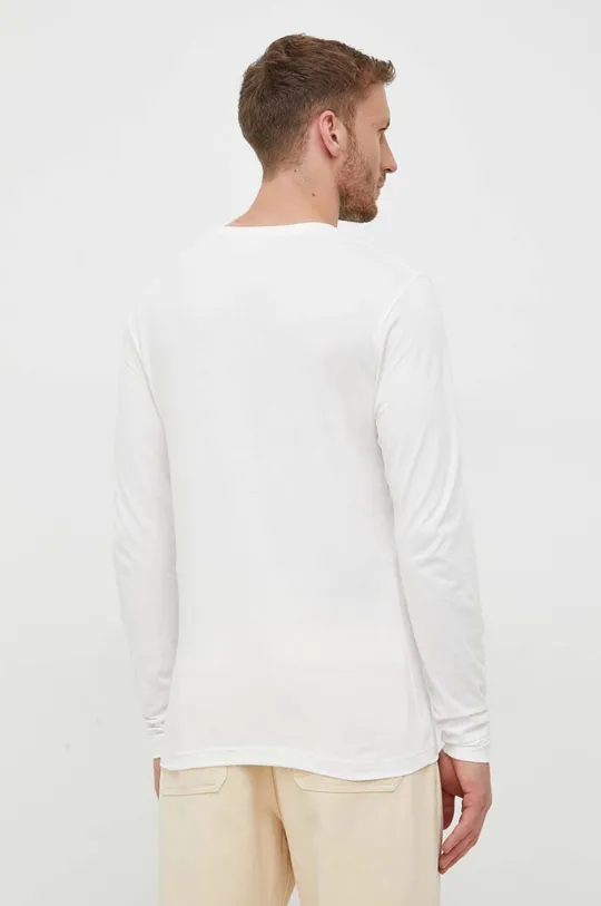 Bombažna majica z dolgimi rokavi Gant bela