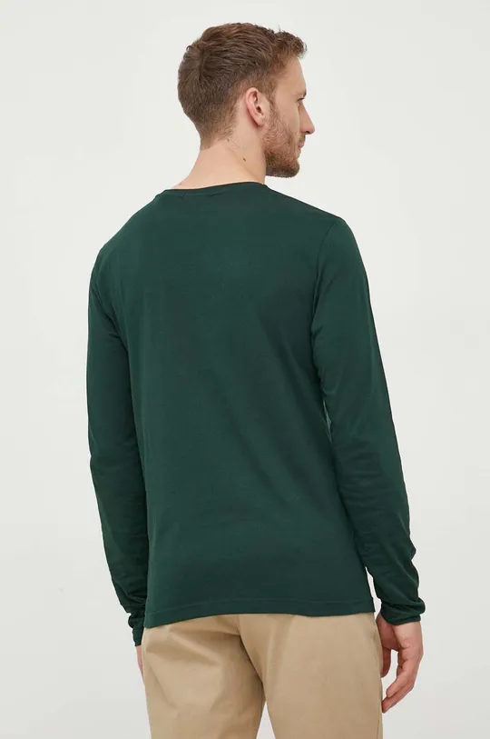 Βαμβακερή μπλούζα με μακριά μανίκια Gant πράσινο