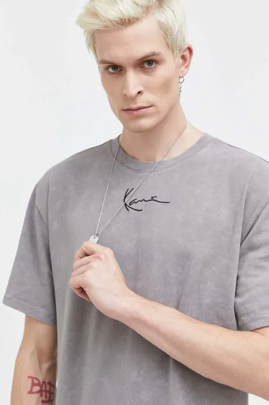 γκρί Βαμβακερό μπλουζάκι Karl Kani