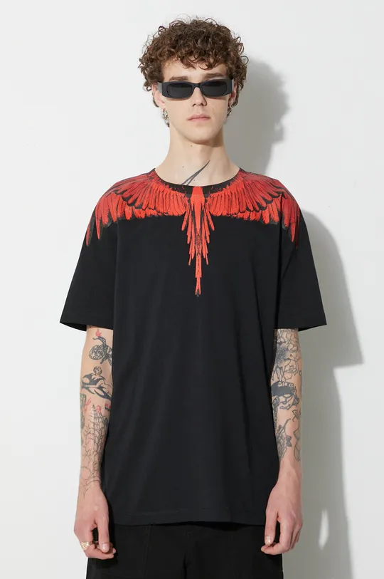 черен Памучна тениска Marcelo Burlon Icon Wings