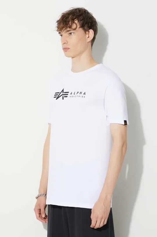white Alpha Industries cotton t-shirt Alpha Label T 2 Pack