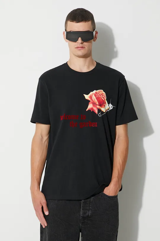 czarny KSUBI t-shirt bawełniany Męski
