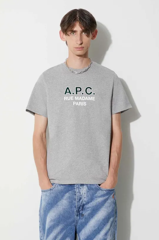 szary A.P.C. t-shirt bawełniany Męski