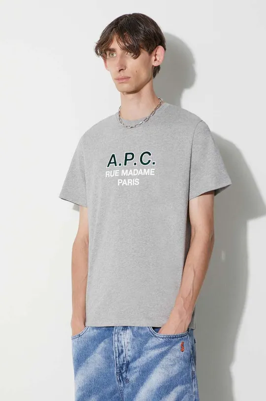 сірий Бавовняна футболка A.P.C.