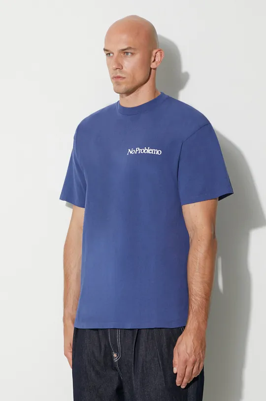 blu navy Aries t-shirt in cotone