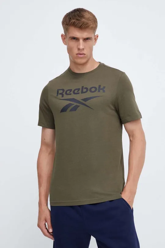 πράσινο Βαμβακερό μπλουζάκι Reebok