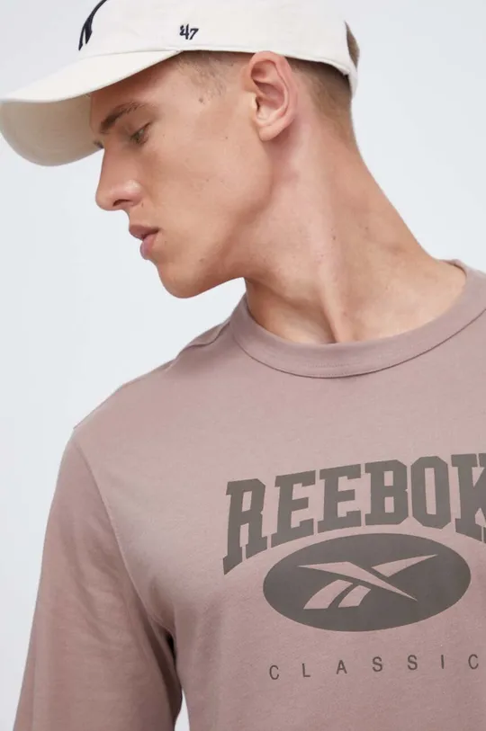 καφέ Βαμβακερό μπλουζάκι Reebok Classic