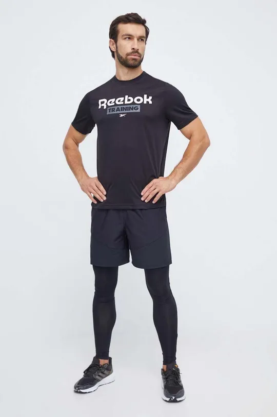 Kratka majica za vadbo Reebok črna