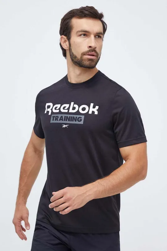 črna Kratka majica za vadbo Reebok
