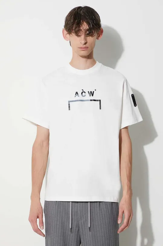 λευκό Βαμβακερό μπλουζάκι A-COLD-WALL*