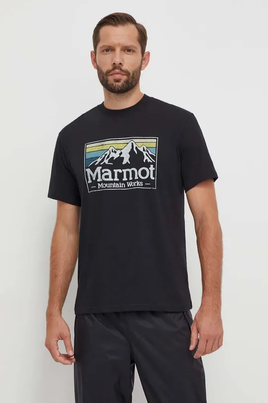 μαύρο Αθλητικό μπλουζάκι Marmot MMW Gradient