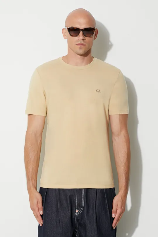 beżowy C.P. Company t-shirt bawełniany 30/1 JERSEY SMALL LOGO T-SHIRT Męski