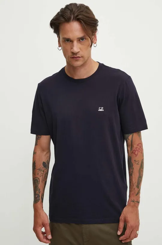 тёмно-синий Хлопковая футболка C.P. Company 30/1 JERSEY SMALL LOGO T-SHIRT