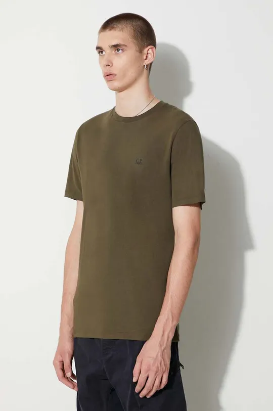 zelená Bavlněné tričko C.P. Company 30/1 JERSEY SMALL LOGO T-SHIRT