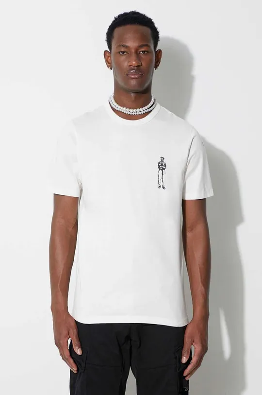 beżowy C.P. Company t-shirt bawełniany  MERCERIZED JERSEY 30/2 TWISTED BRITISH SAILOR T-SHIRT Męski