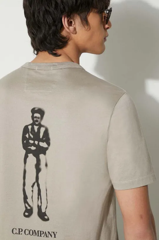 szary C.P. Company t-shirt bawełniany  MERCERIZED JERSEY 30/2 TWISTED BRITISH SAILOR T-SHIRT Męski